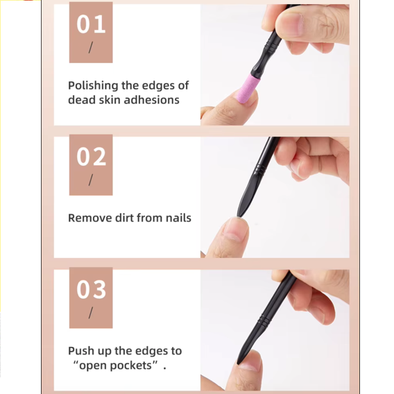 Portable Quartz Nail Grinding Pen/Cuticle Pusher Set of 5 - Universal Nail Supplies