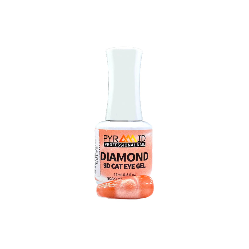 Pyramid Diamond 9D Cat Eye Gel Polish in shade #07, showcasing a shimmering 9D cat eye effect with a sleek gel finish.