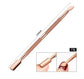 Rose gold Sofi Art nail cuticle nipper and pusher set with precision tools for dead skin removal, shown with the tools on a white background.