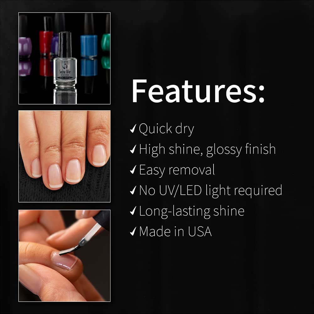 Seche Vite Dry Fast Top Coat 0.5 oz 14 mL - Universal Nail Supplies