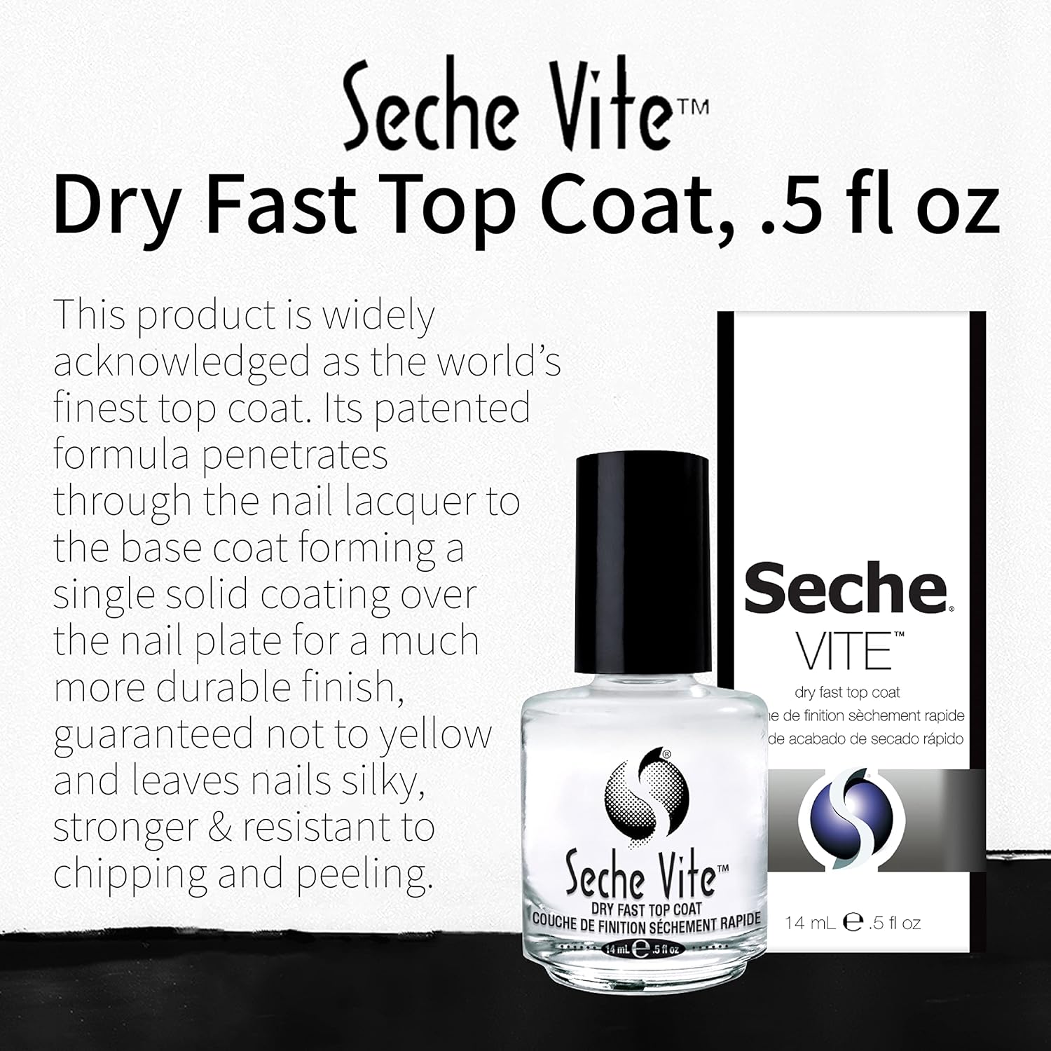 Seche Vite Dry Fast Top Coat 0.5 oz 14 mL - Universal Nail Supplies