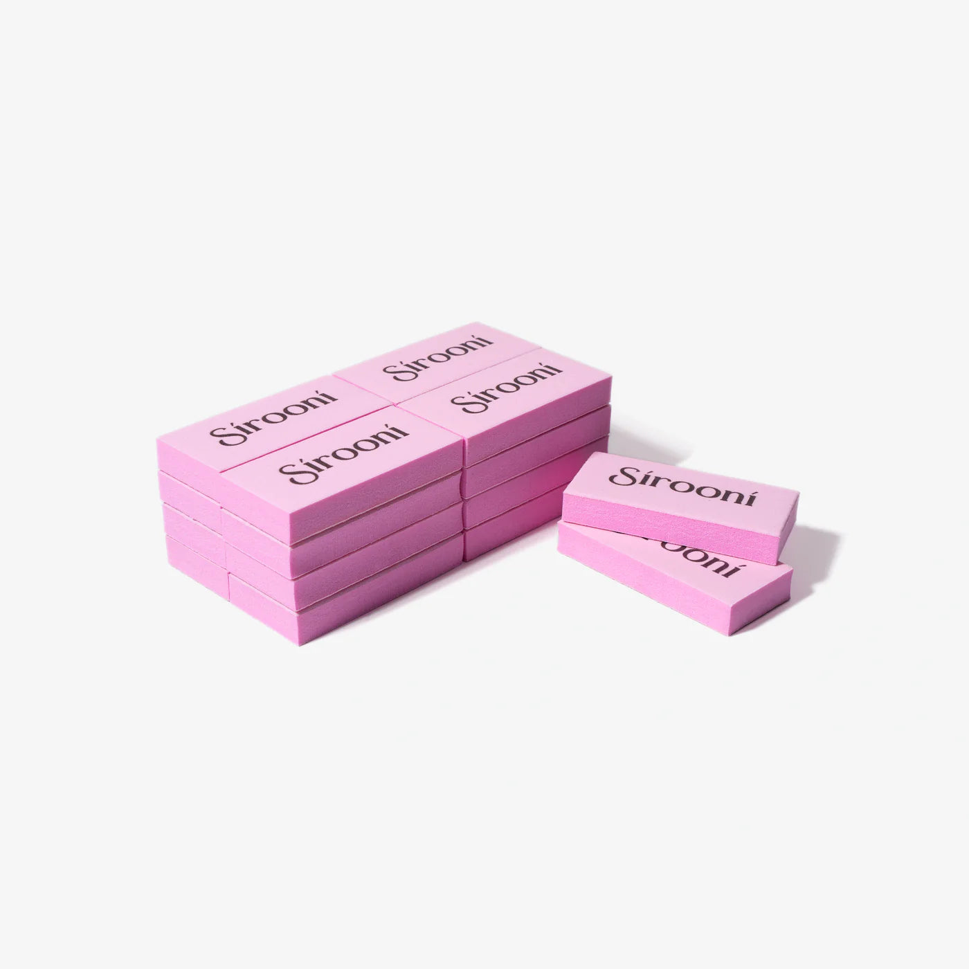 Sirooni Nail Buffer Rectangle Large – 100/180 Grit, 50PCS Pink - Universal Nail Supplies
