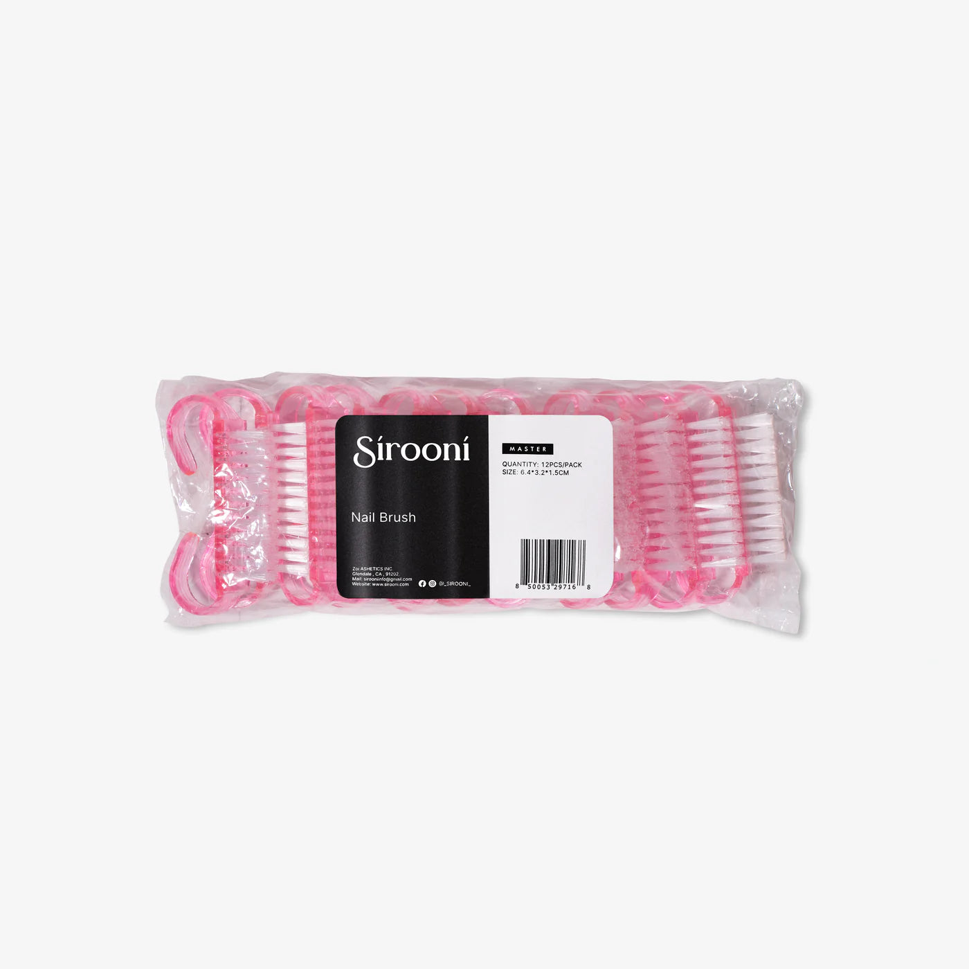 Sirooni Nail Cleaning Brush Set - 12 PCS  Pack, Pink - Universal Nail Supplies