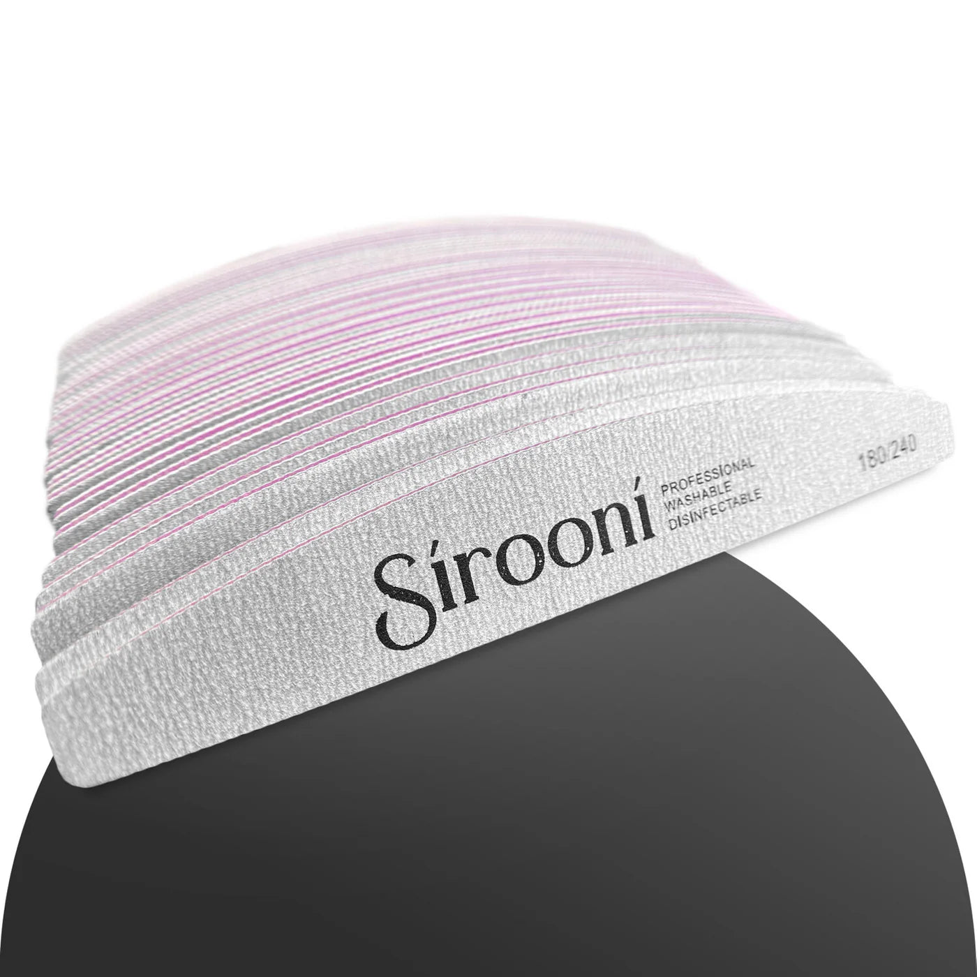 Sirooni Nail File Zebra 25PCS 100/180  180/240 GRIT - Universal Nail Supplies