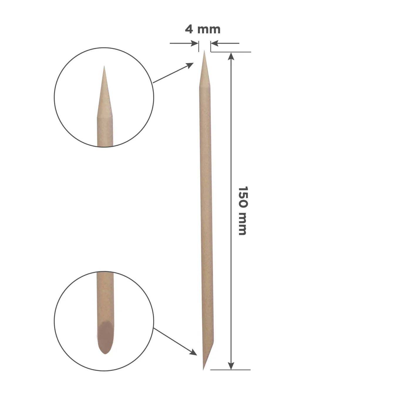 Sirooni Staleks Orange stick for manicure, wooden 150mm  100pcs - Universal Nail Supplies