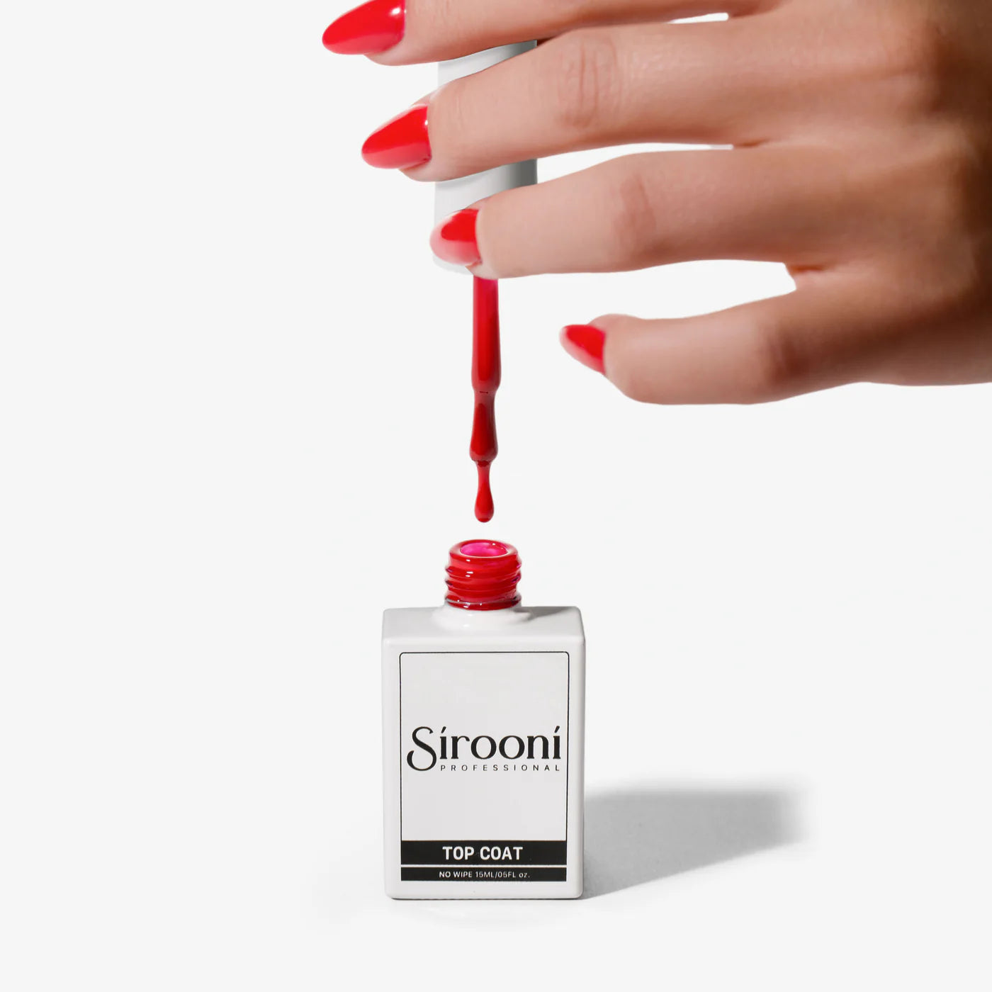 Sirooni Top Coat - Red 15ml T015 - Universal Nail Supplies