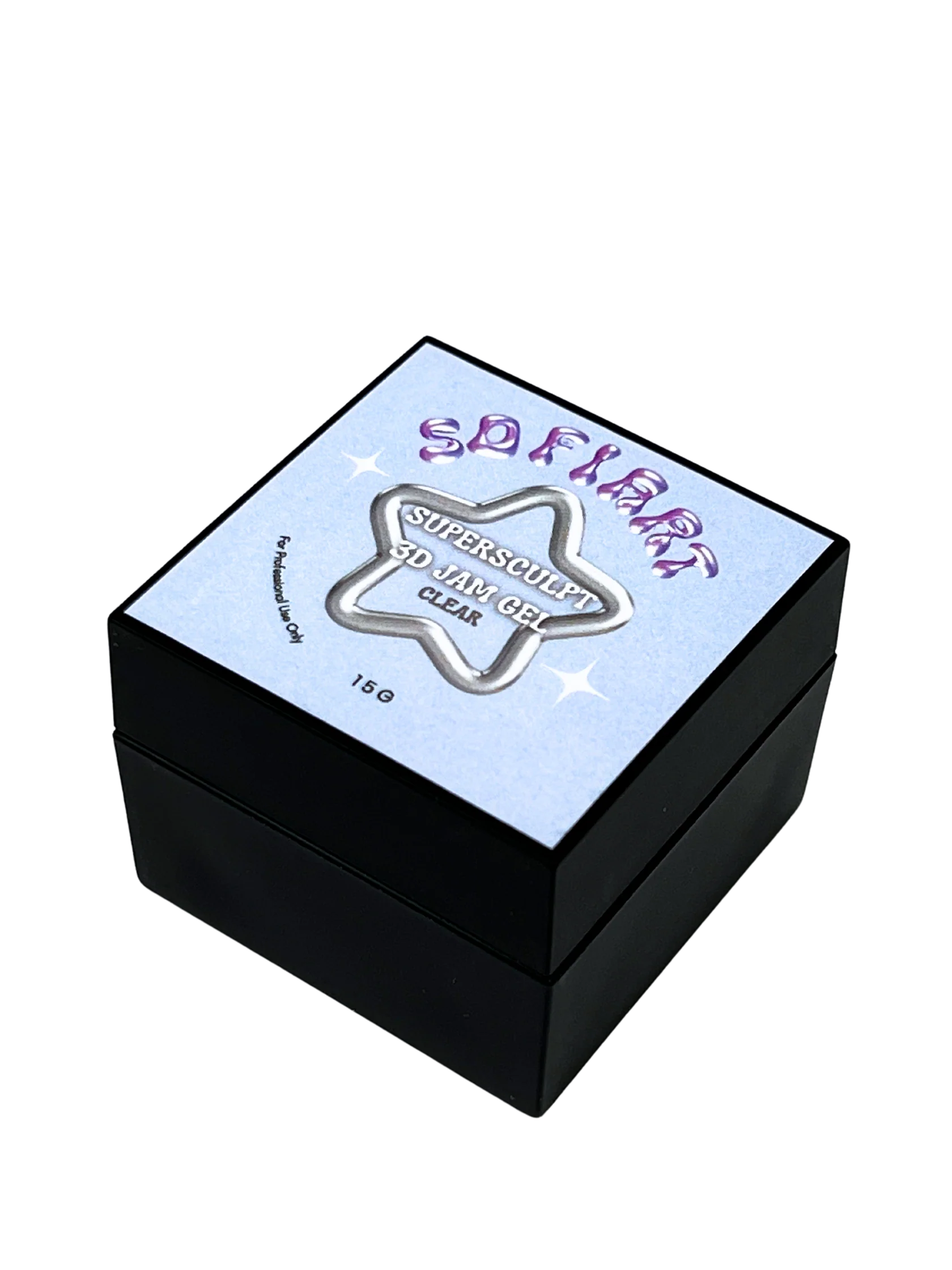 SofiArt SuperSculpt 3D Jam Gel in clear, a thick gel polish for sculpting and nail art, shown in side view.