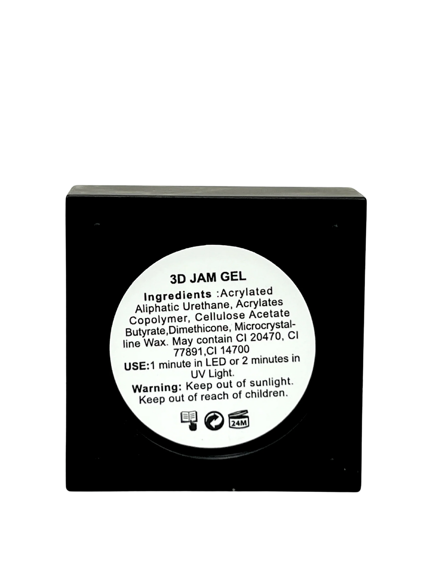 Sofiart SuperSculpt 3D Jam Gel in clear, showcasing the gel polish bottle with a glossy finish and a textured background.