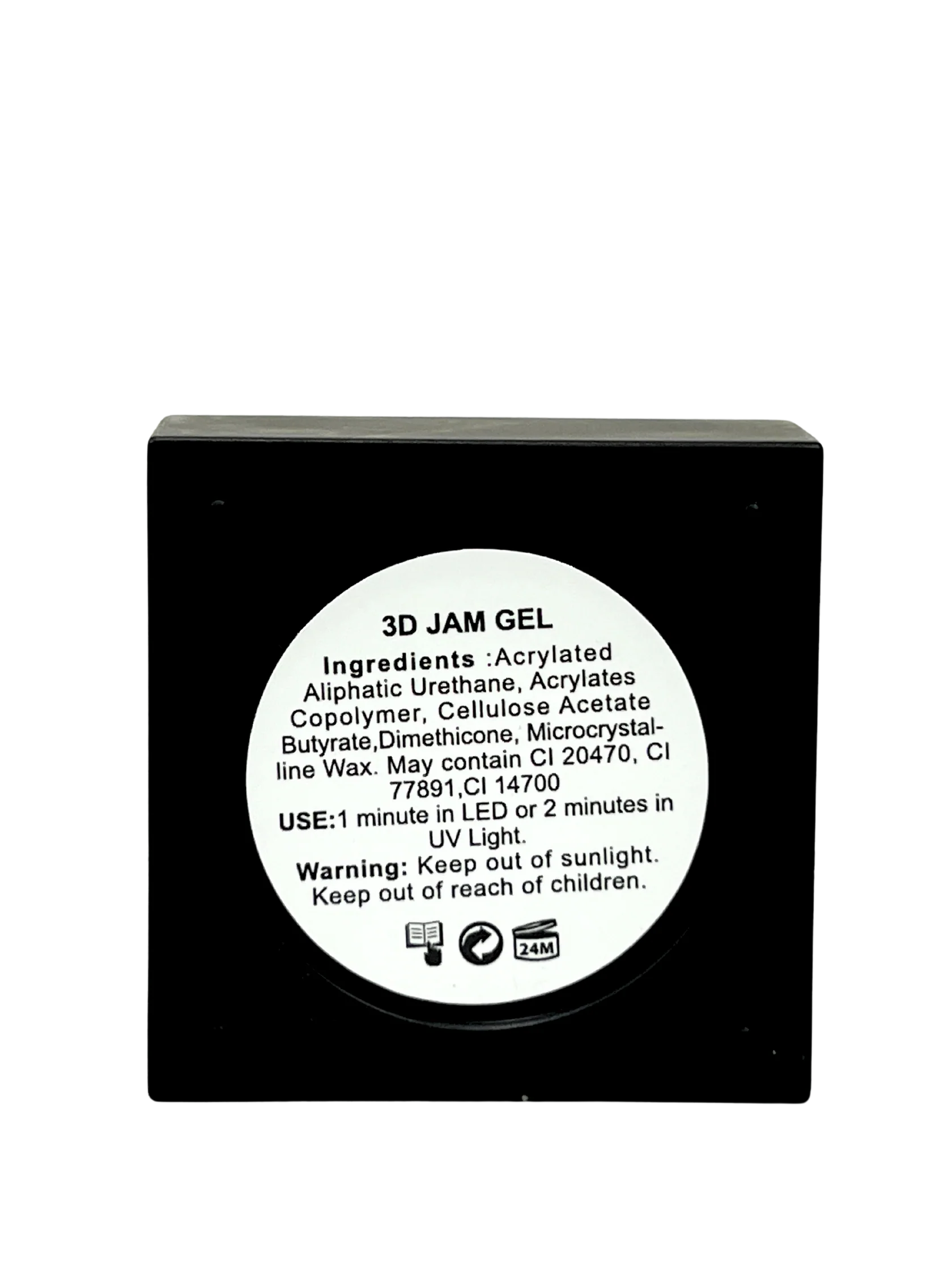 Sofiart SuperSculpt 3D Jam Gel in clear, showcasing the gel polish bottle with a glossy finish and a textured background.