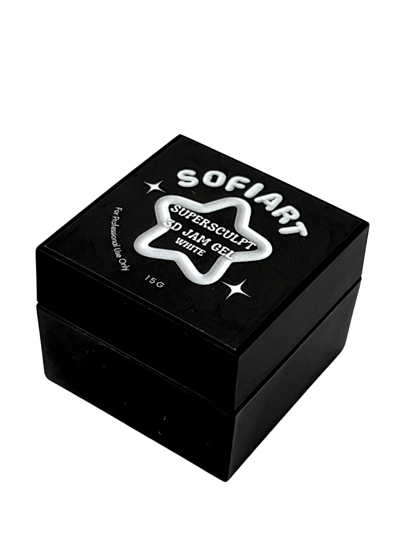 Sofiart SuperSculpt 3D Jam Gel in clear applied on a nail, showcasing its gel polish texture and smooth finish.