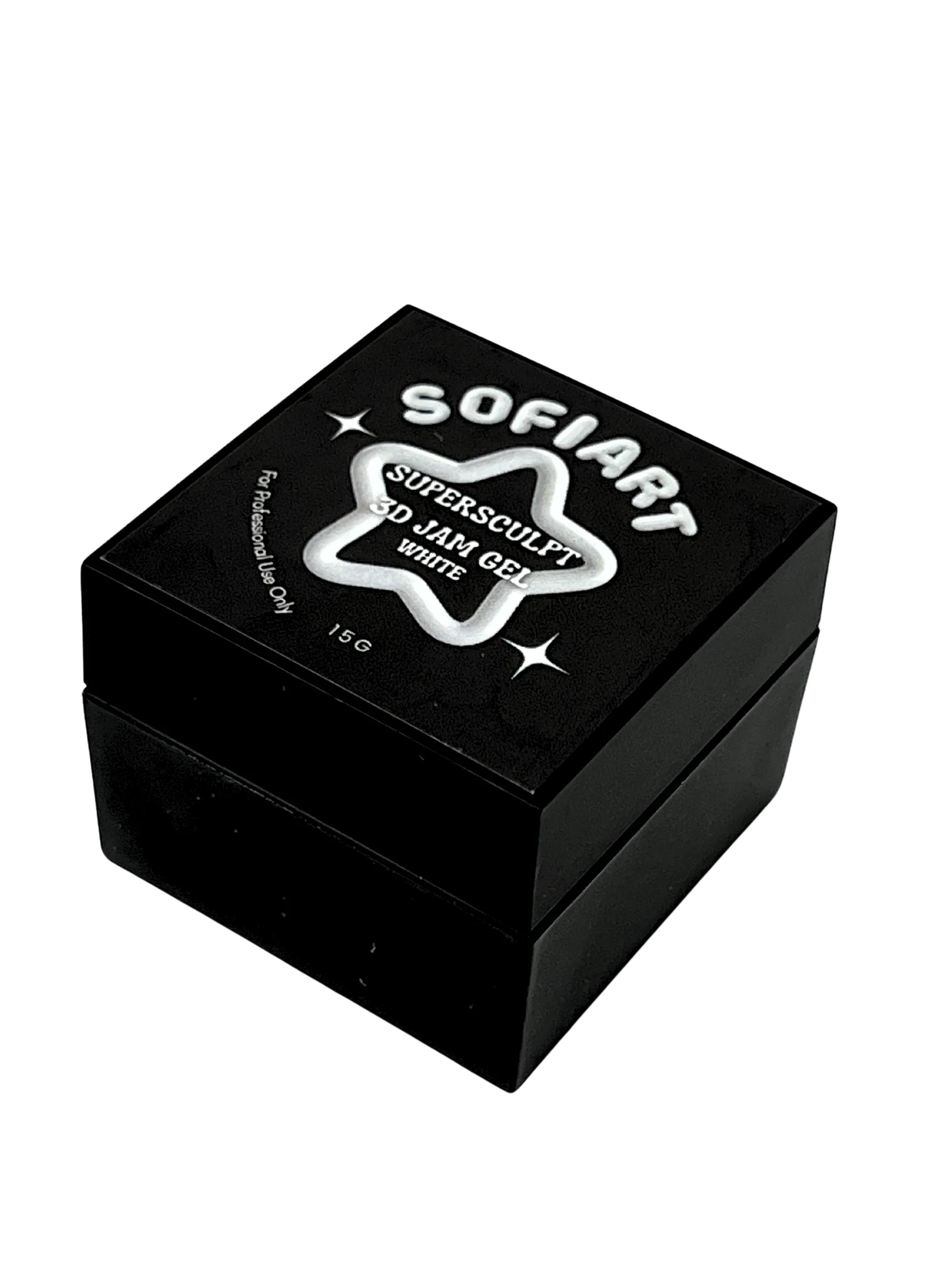 Sofiart SuperSculpt 3D Jam Gel in clear applied on a nail, showcasing its gel polish texture and smooth finish.