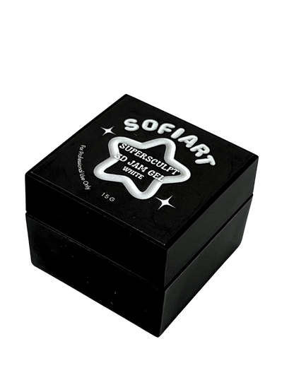 Sofiart SuperSculpt 3D Jam Gel in clear applied on a nail, showcasing its gel polish texture and smooth finish.