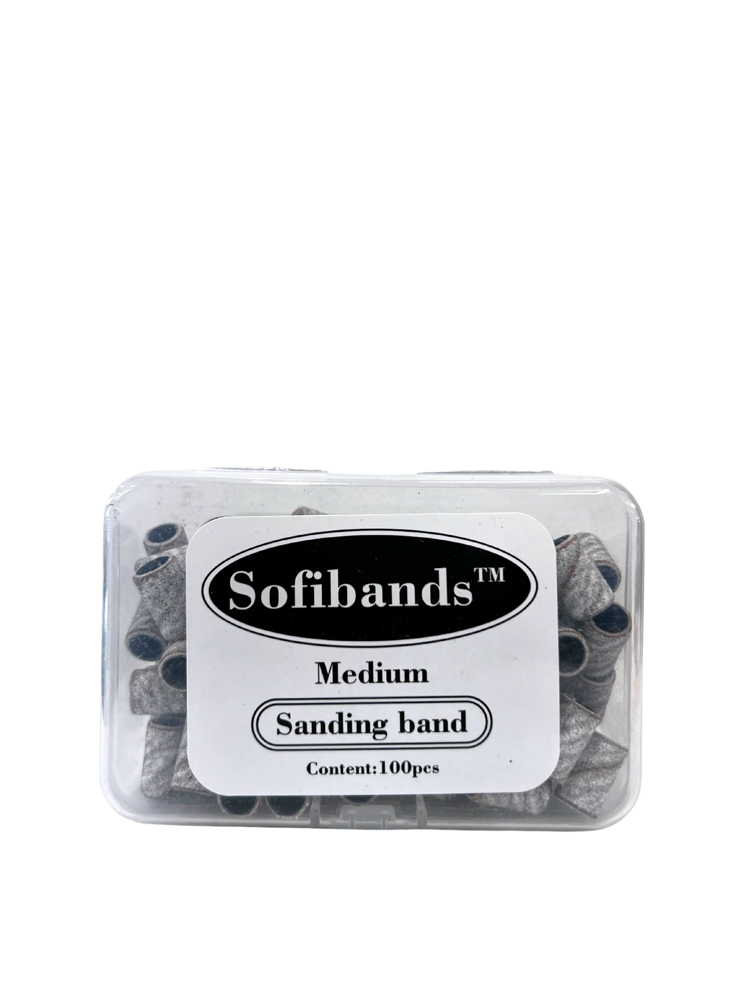 UNS Sofibands™ Zebra Sanding Bands for nail tools, featuring zebra pattern and fine grit for professional nail shaping and buffing.