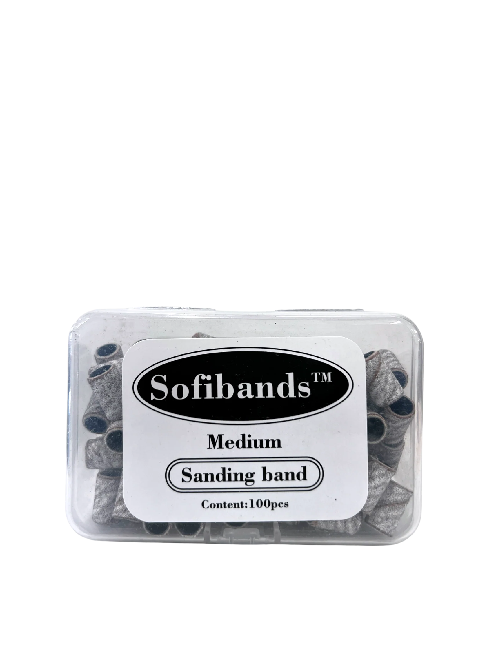 UNS Sofibands™ Zebra Sanding Bands for nail tools, featuring zebra pattern and fine grit for professional nail shaping and buffing.