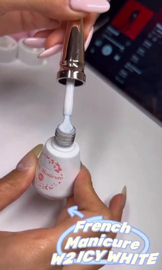 Sofi Glaze Sheer Pink Gel Polish bottle from shades #6 to #15, Hema and TPO free, with colorful gel polish swatches.