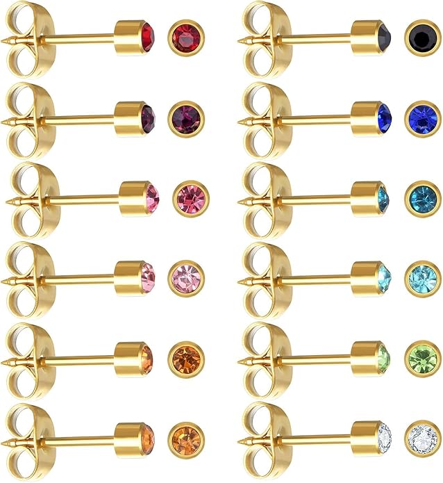 Studex 12 Pairs Stud Earrings Cubic Zirconia - Universal Nail Supplies