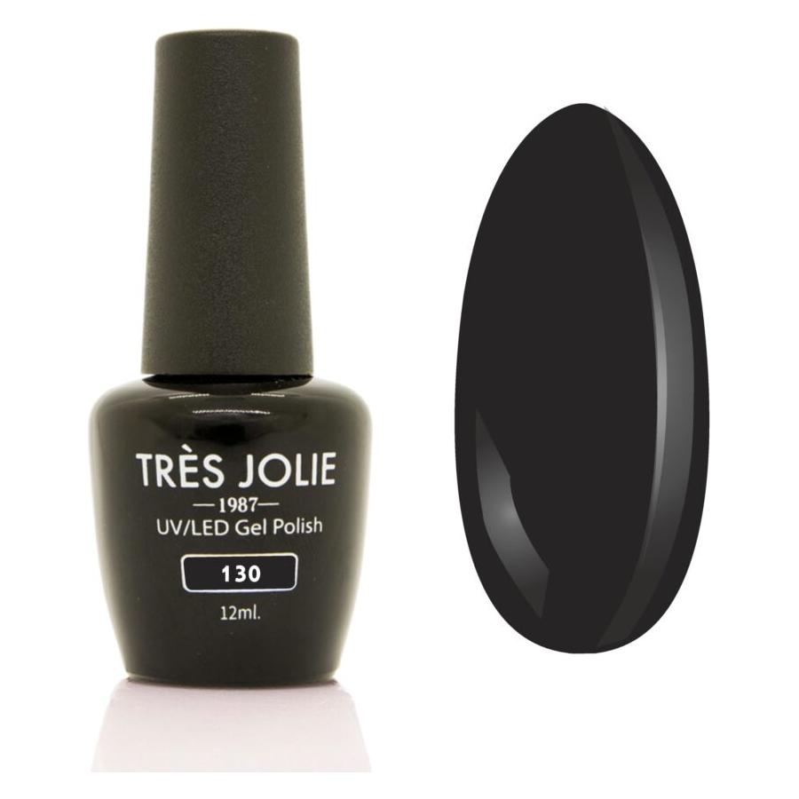 Tres Jolie Gel Nail Polish 12 mL - #130 Black Color - Universal Nail Supplies