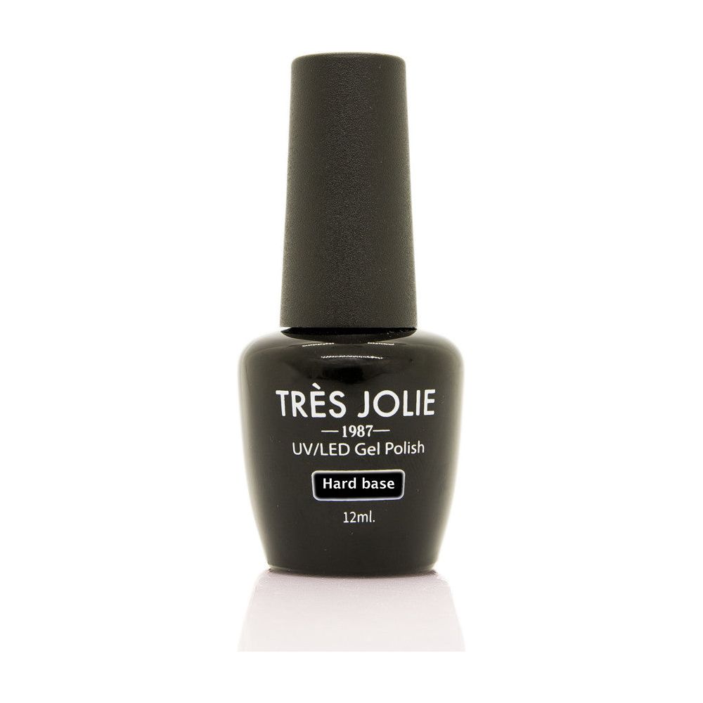 Tres Jolie Gel Nail Polish Strong Base in clear bottle, showing the nail product designed for strong, durable gel manicures.