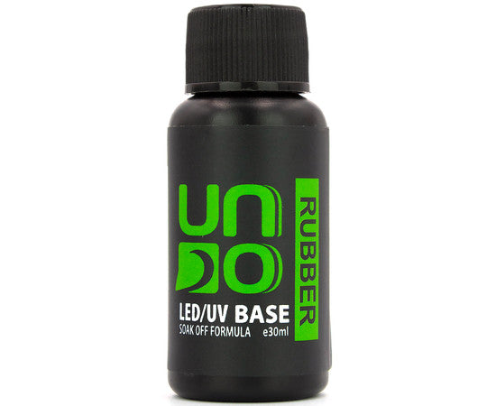 Uno Professional UNO Rubber LED/UV Base in 30ml bottle, clear nail gel for gel manicures and nail enhancements.