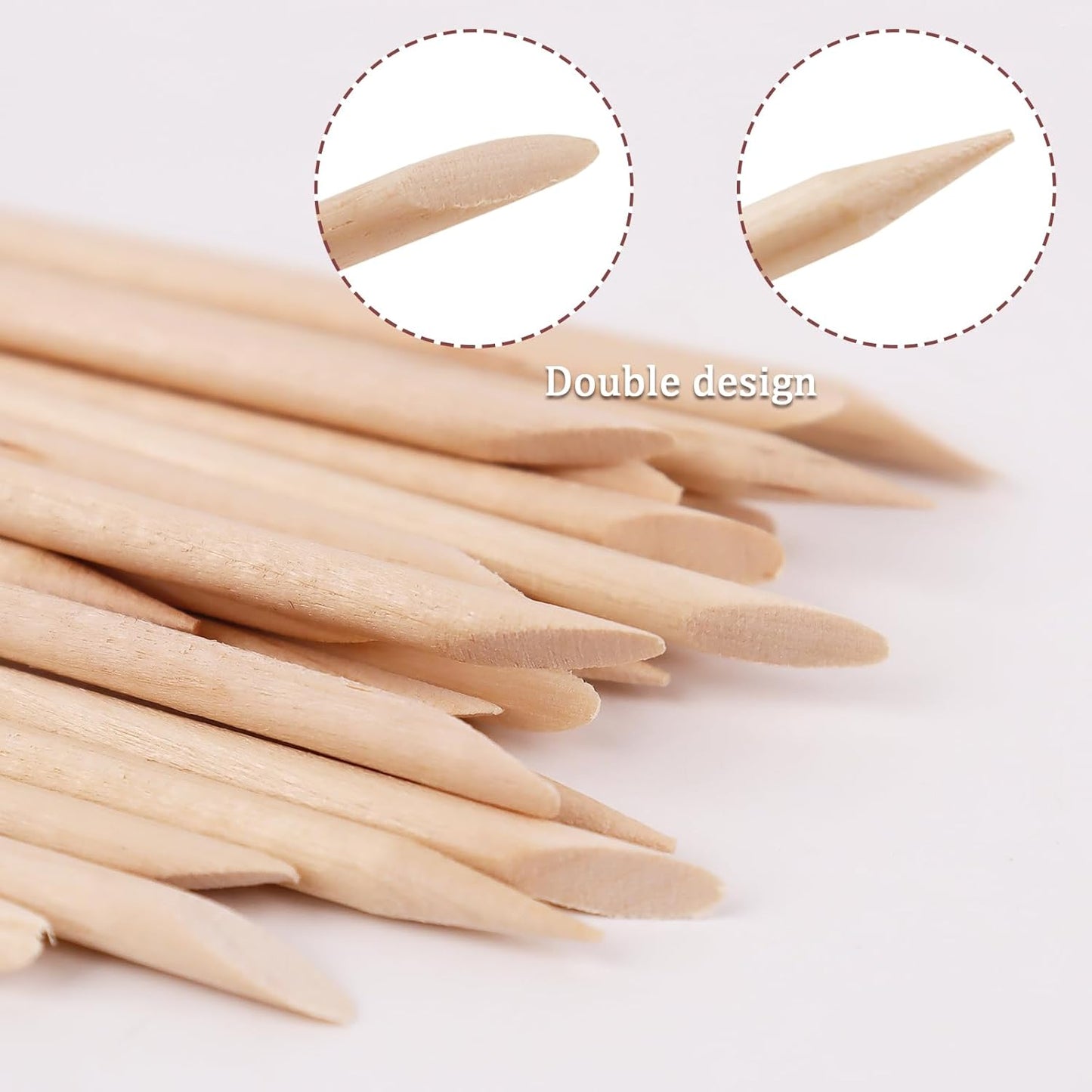 UNS 100pc Wood Nail Sticks 4.5 Inch  Cuticle Pusher - Universal Nail Supplies