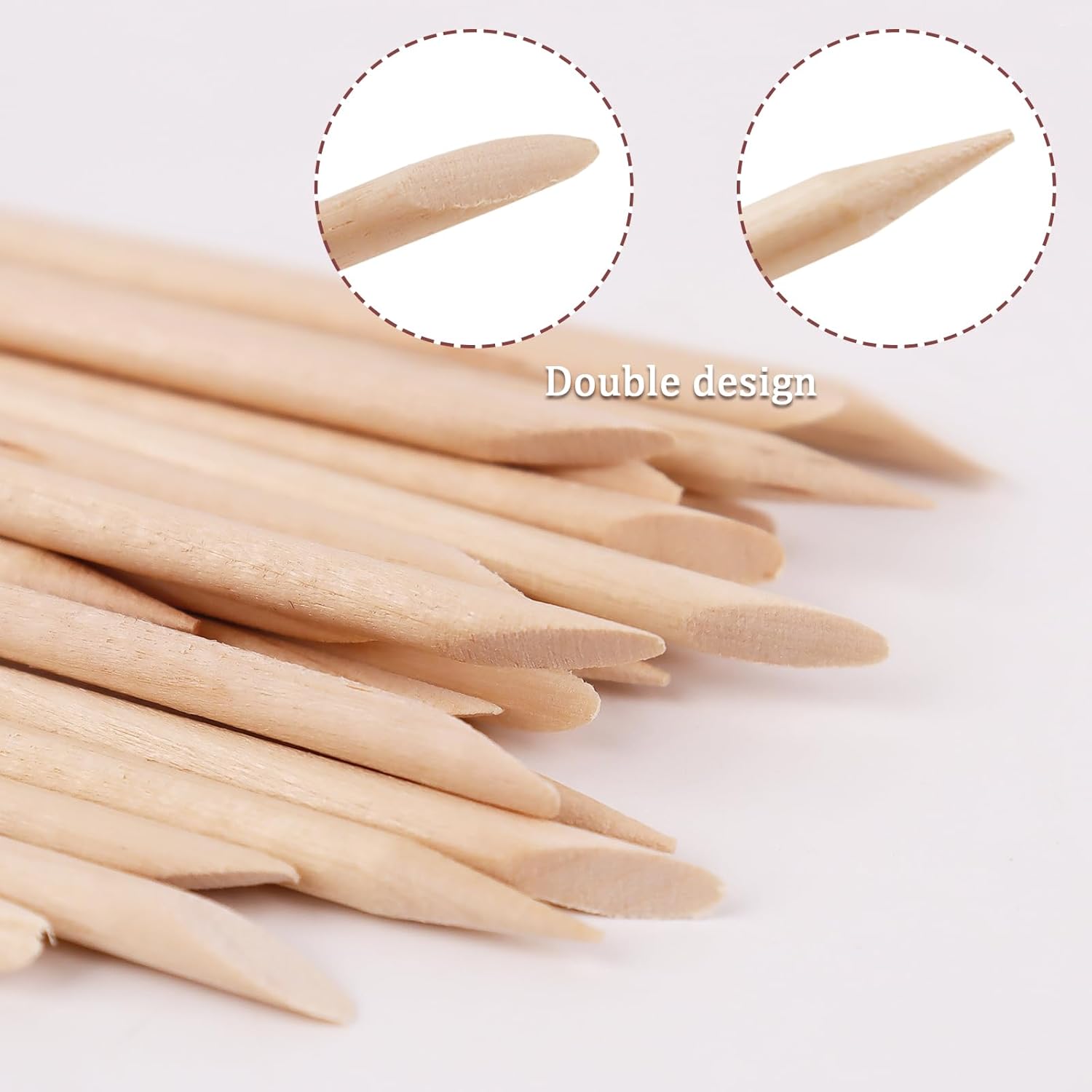 UNS 100pc Wood Nail Sticks 4.5 Inch  Cuticle Pusher - Universal Nail Supplies