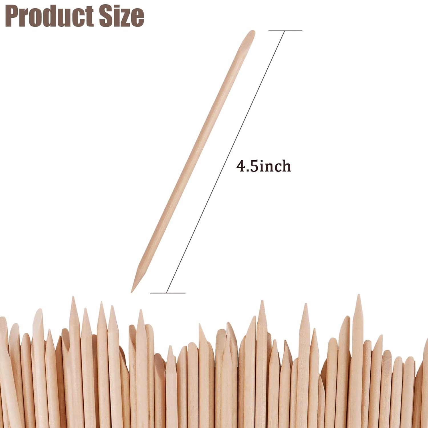 UNS 100pc Wood Nail Sticks 4.5 Inch  Cuticle Pusher - Universal Nail Supplies