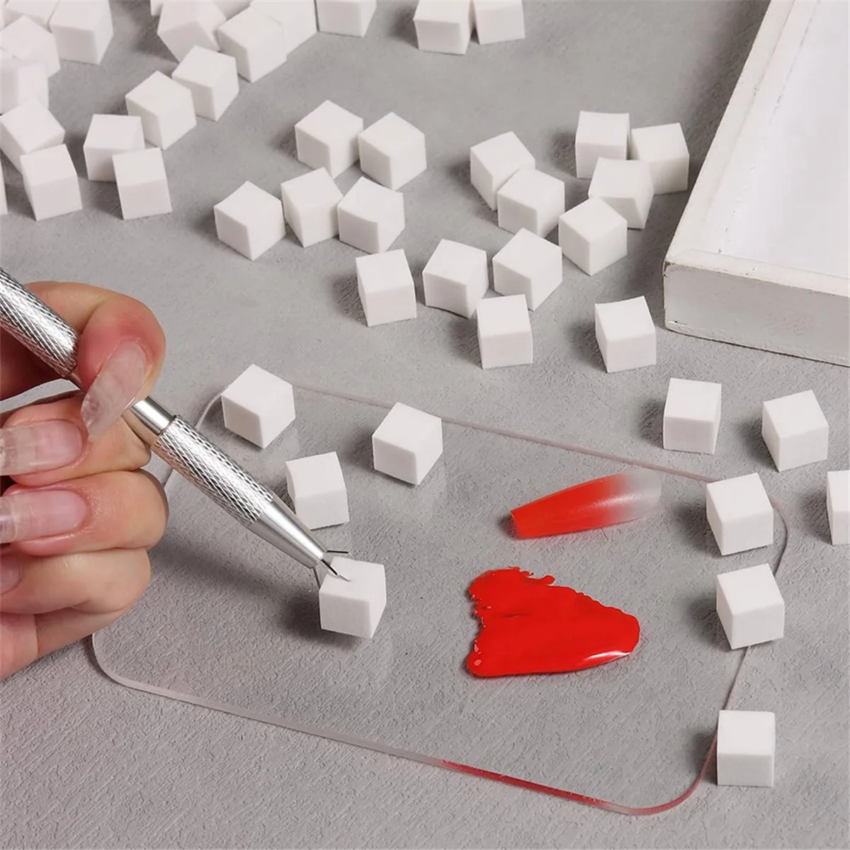 UNS 100Pcs Nail Art Soft Sponge Stamp Tools - Universal Nail Supplies