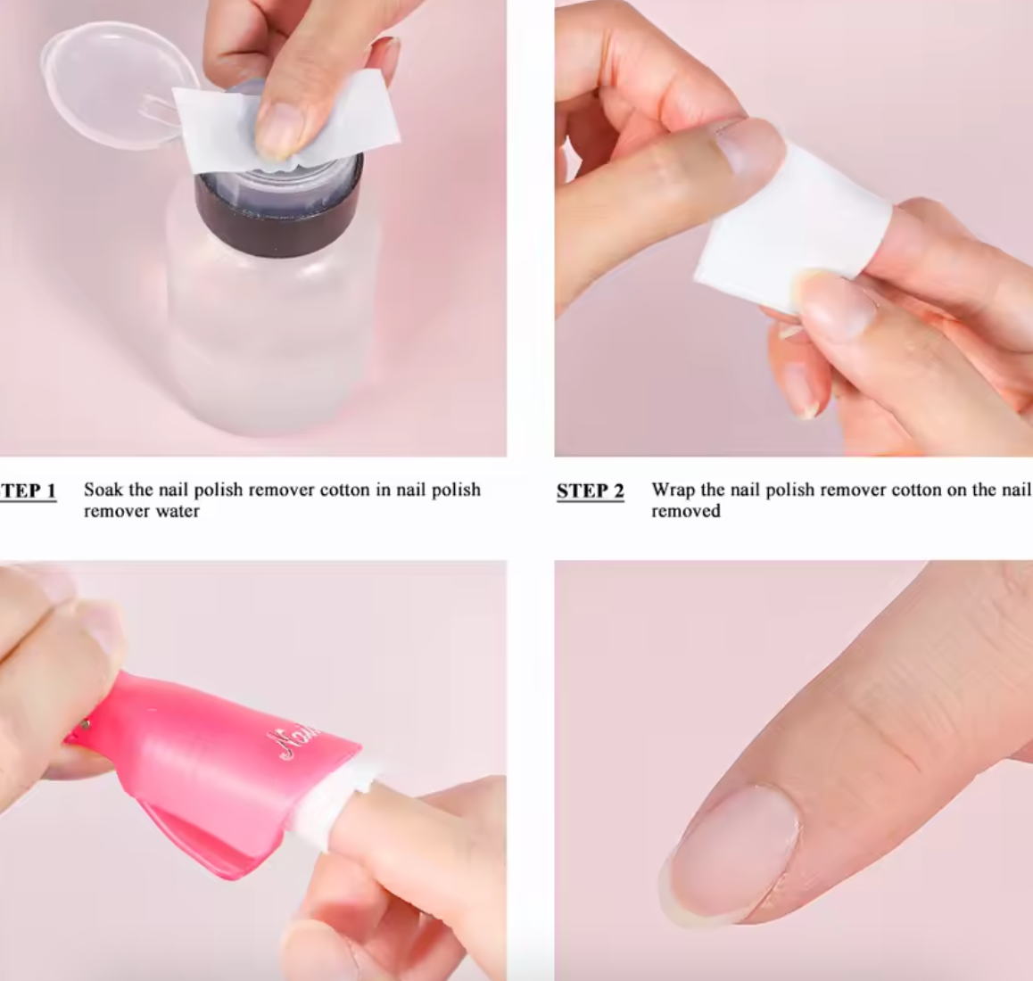 UNS 10pcs soak off nail cap clips for UV gel polish removal, professional nail tools for secure gel nail removal.