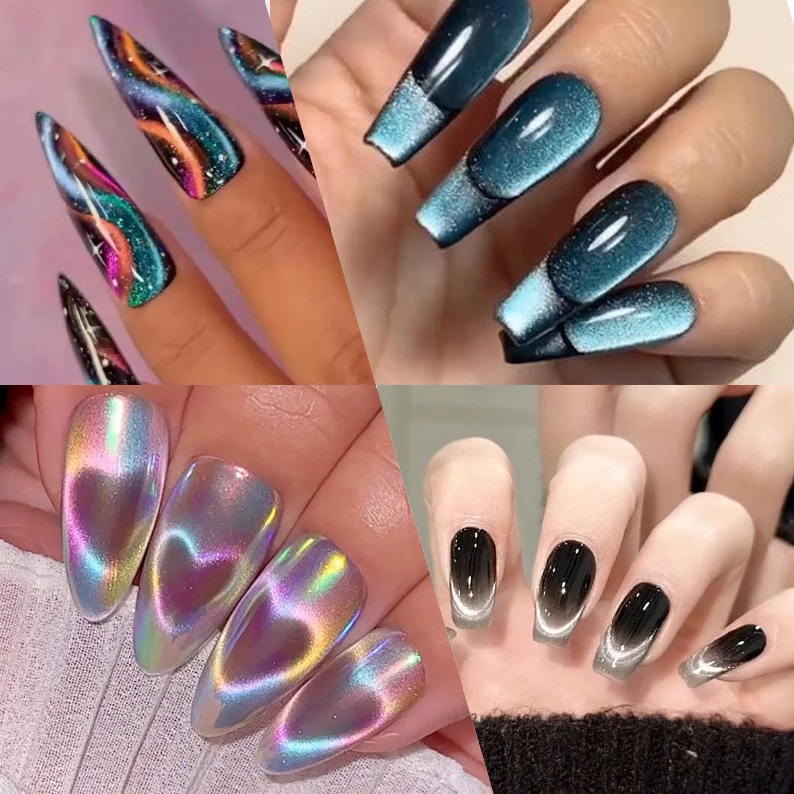 UNS 6-in-1 Cat Eye Gel Nail Magnet for nails, showing the sleek black tool used to create eye-catching magnetic nail effects.