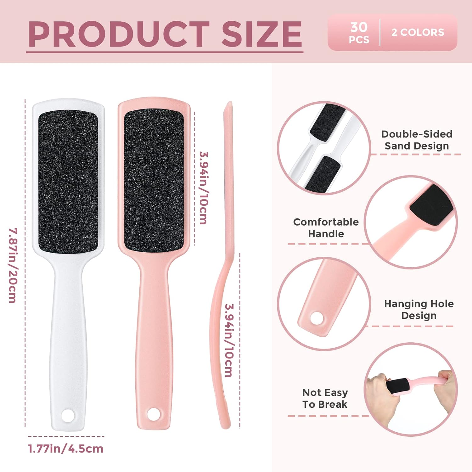 UNS Double Sided Callus Heel Foot Scraper 2pcs. - Universal Nail Supplies