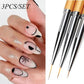 UNS Nail Art Liner Brush 3-piece set with fine tips for detailed nail designs, part of UNS professional nail tools collection.