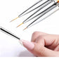 Set of three UNS Nail Art Liner Brushes for precise nail designs, featuring fine-tipped nail tools for detailed art and decorating.