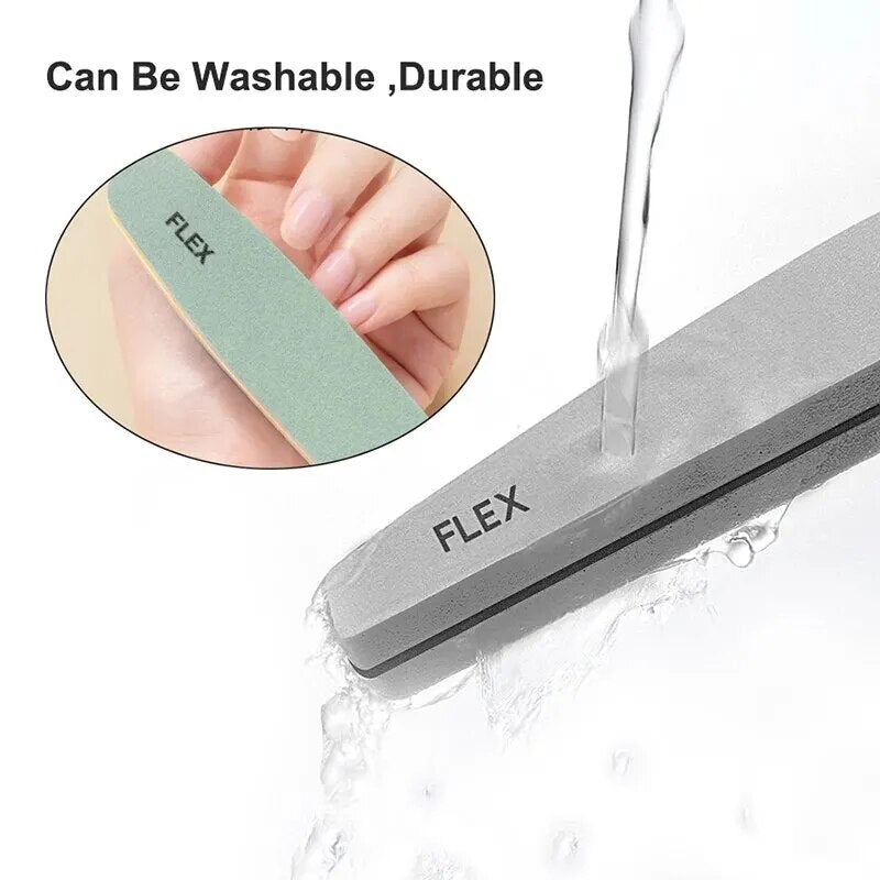Six UNS professional nail files and buffers in a box, designed for smooth nail shaping and polishing.