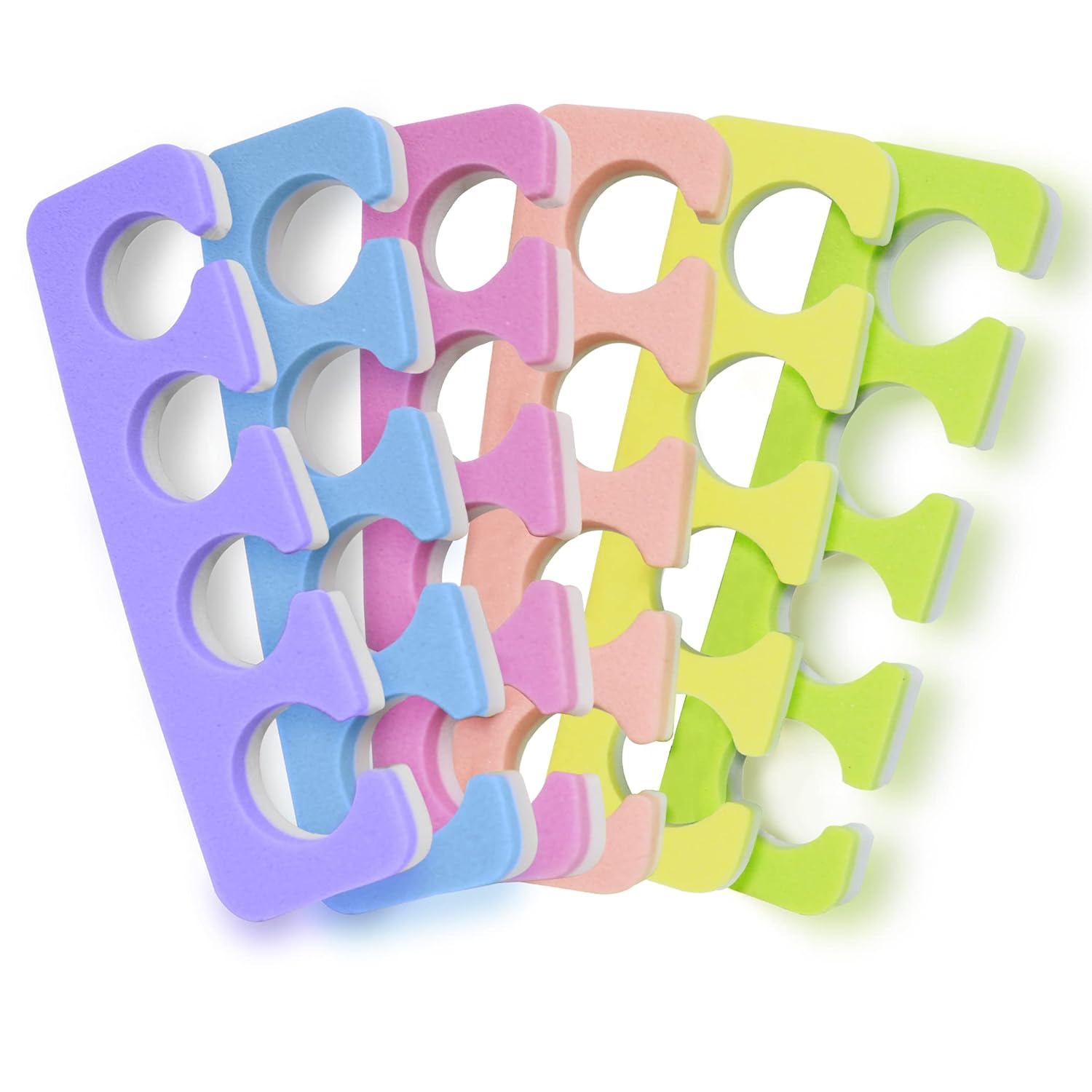 Toe Separators Set - 25 Pieces Premium Pedicure Tool Kit Super Soft & Durable Two Tone - Universal Nail Supplies