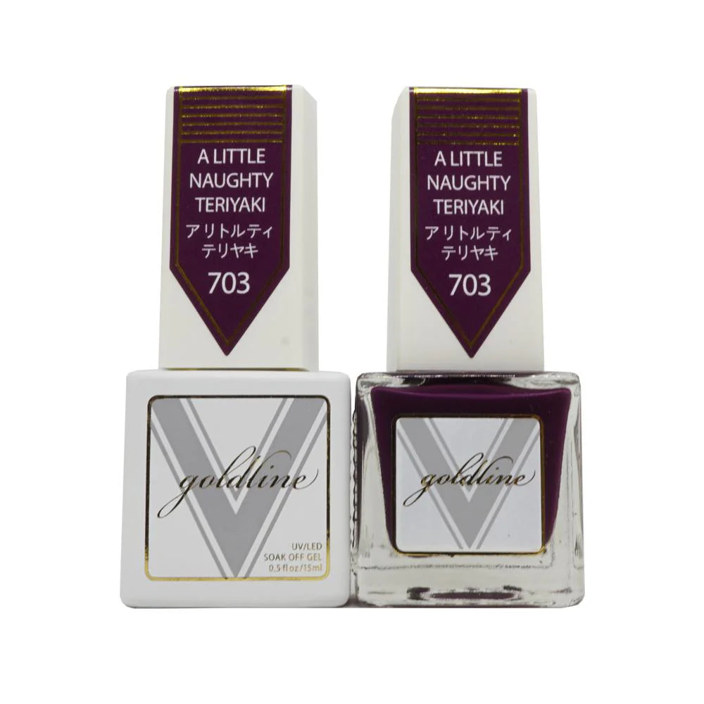 Vetro Goldline Gel + Matching Lacquer - A Liitle Naughty Teriyaki #703 - Universal Nail Supplies