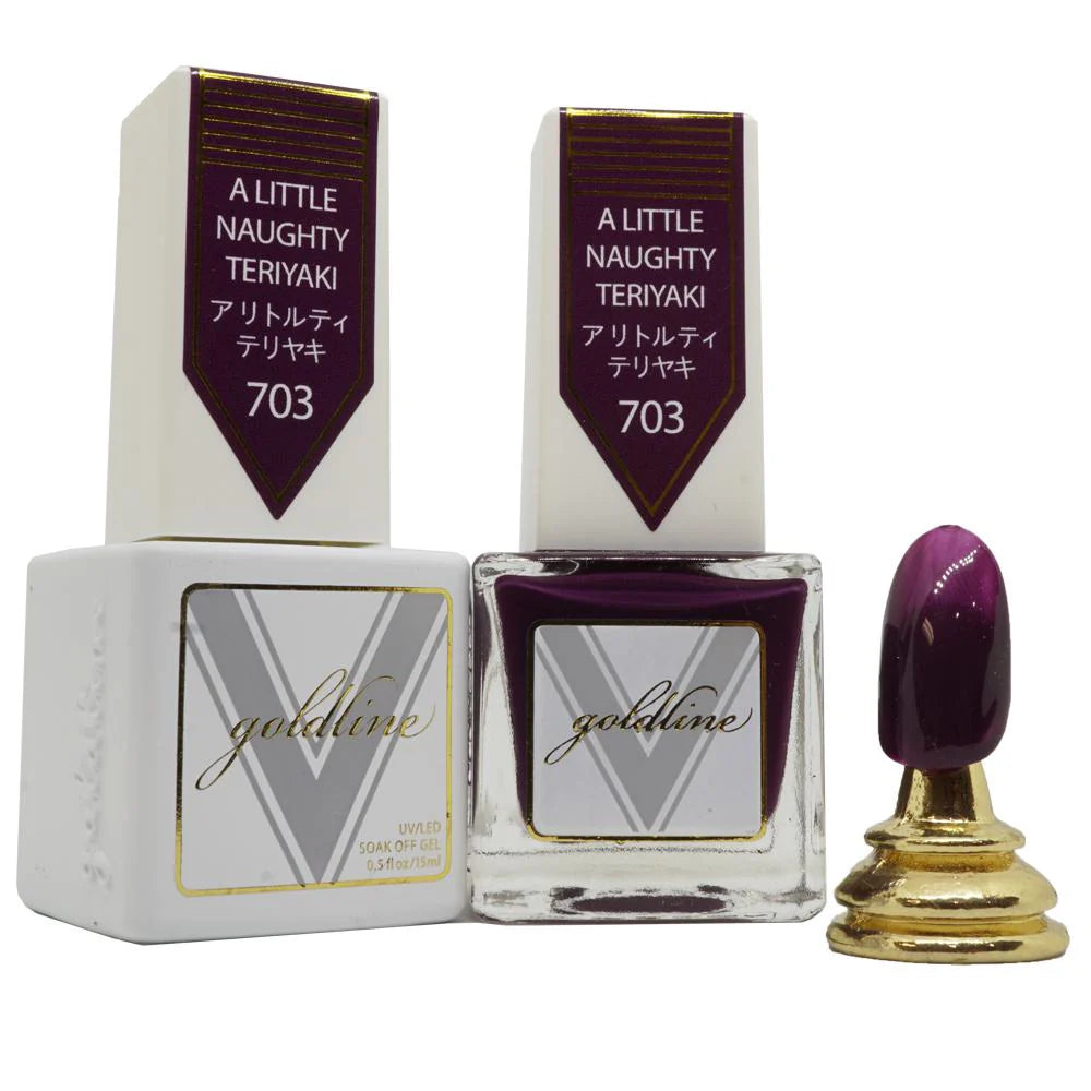 Vetro Goldline Gel + Matching Lacquer - A Liitle Naughty Teriyaki #703 - Universal Nail Supplies
