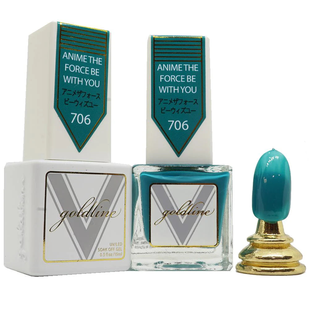 Vetro Goldline Gel + Matching Lacquer - Anime The Force Be With You #706 - Universal Nail Supplies