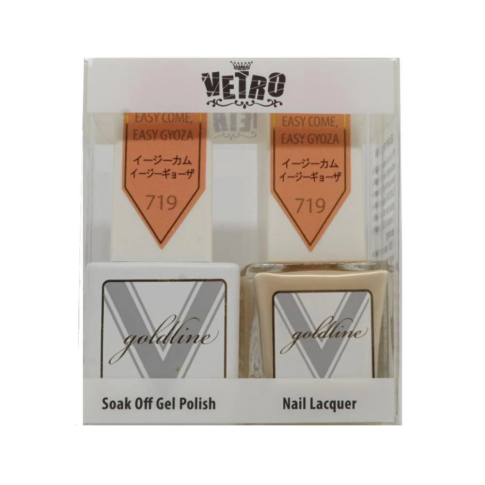 Vetro Goldline Gel + Matching Lacquer - Easy Come Easy Gyoza #719 - Universal Nail Supplies