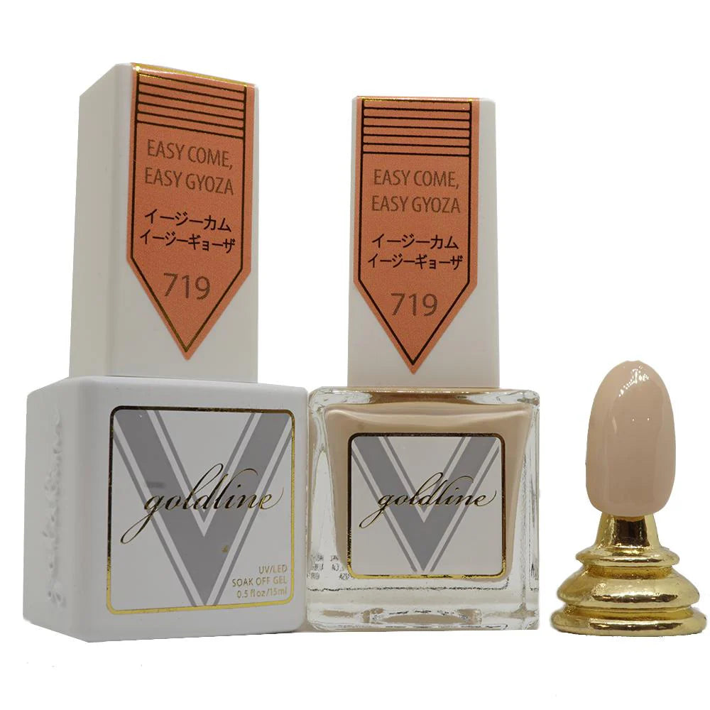 Vetro Goldline Gel + Matching Lacquer - Easy Come Easy Gyoza #719 - Universal Nail Supplies
