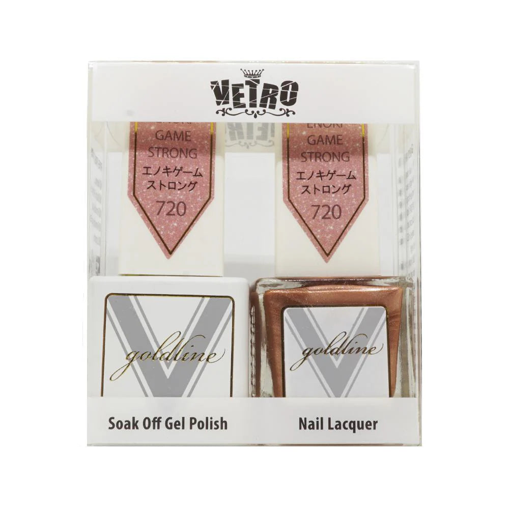 Vetro Goldline Gel + Matching Lacquer - Enoki Game Strong #720 - Universal Nail Supplies