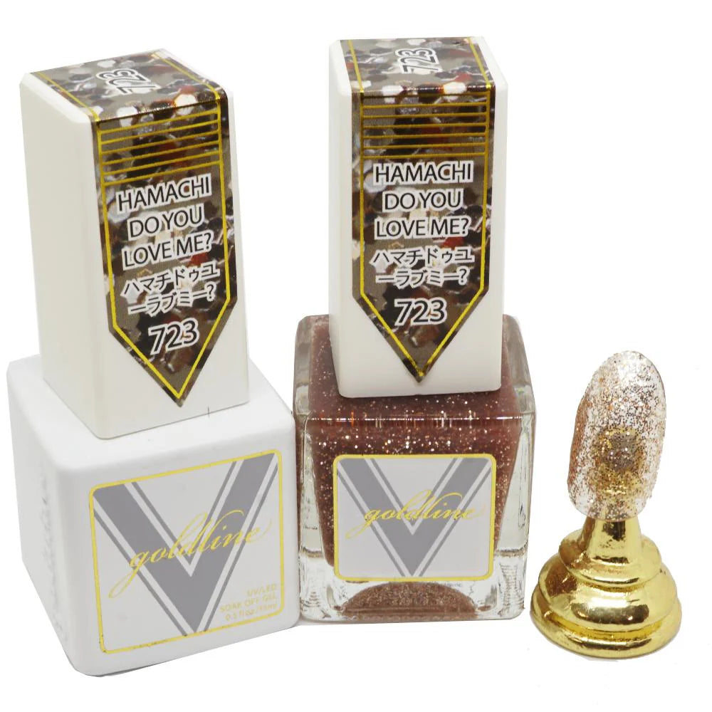 Vetro Goldline Gel + Matching Lacquer - Hamachi Do You Love Me? #723 - Universal Nail Supplies