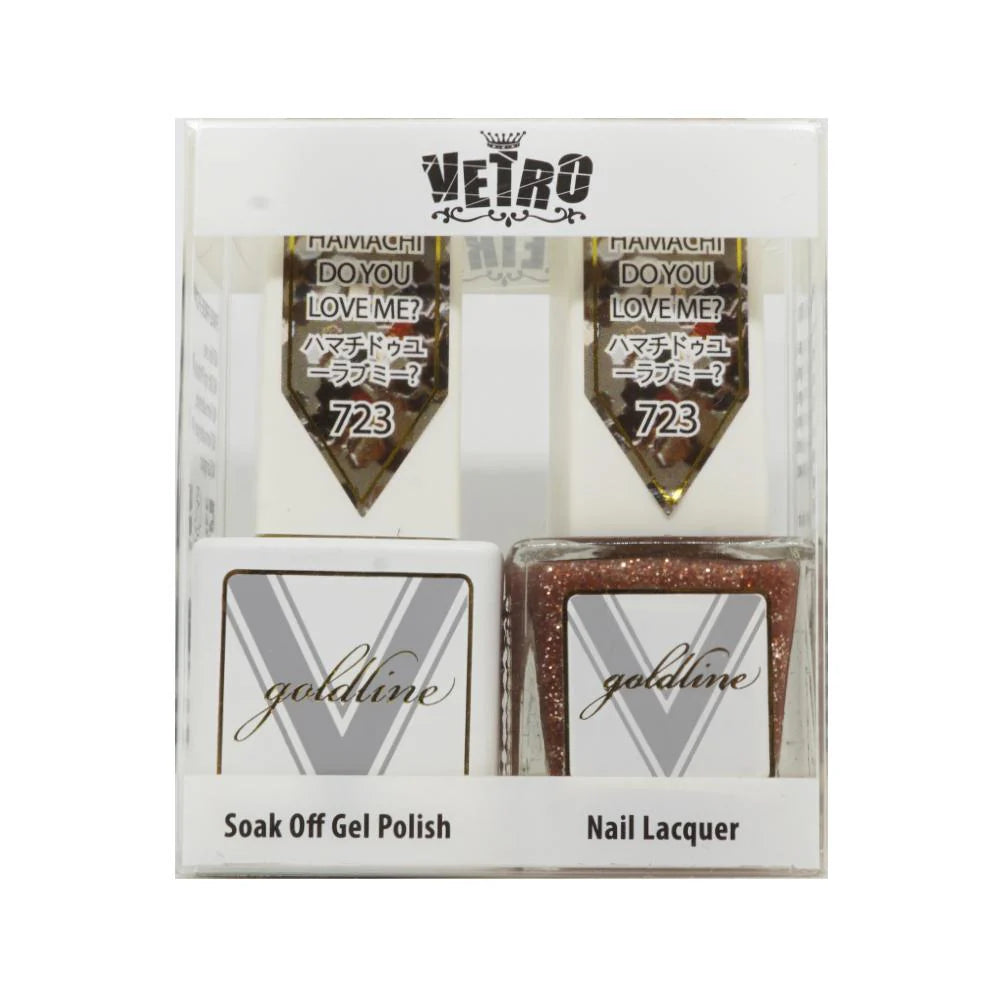 Vetro Goldline Gel + Matching Lacquer - Hamachi Do You Love Me? #723 - Universal Nail Supplies