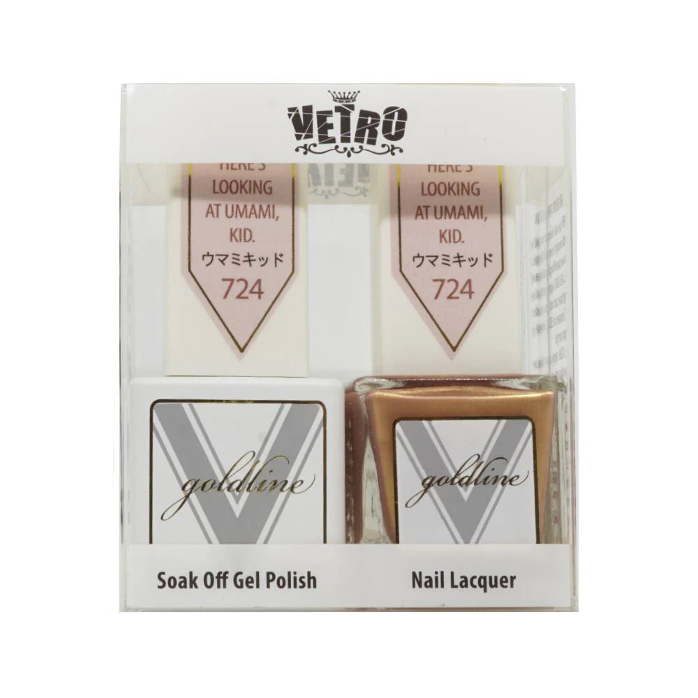 Vetro Goldline Gel + Matching Lacquer - Here's Looking At Umami Kid. #724 - Universal Nail Supplies