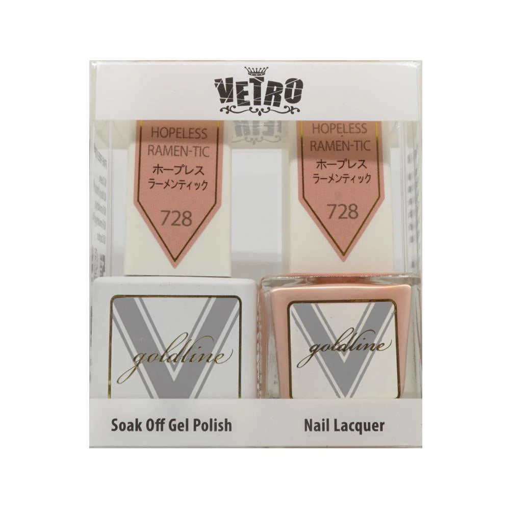 Vetro Goldline Gel + Matching Lacquer - Hopeless Ramen-Tic #728 - Universal Nail Supplies