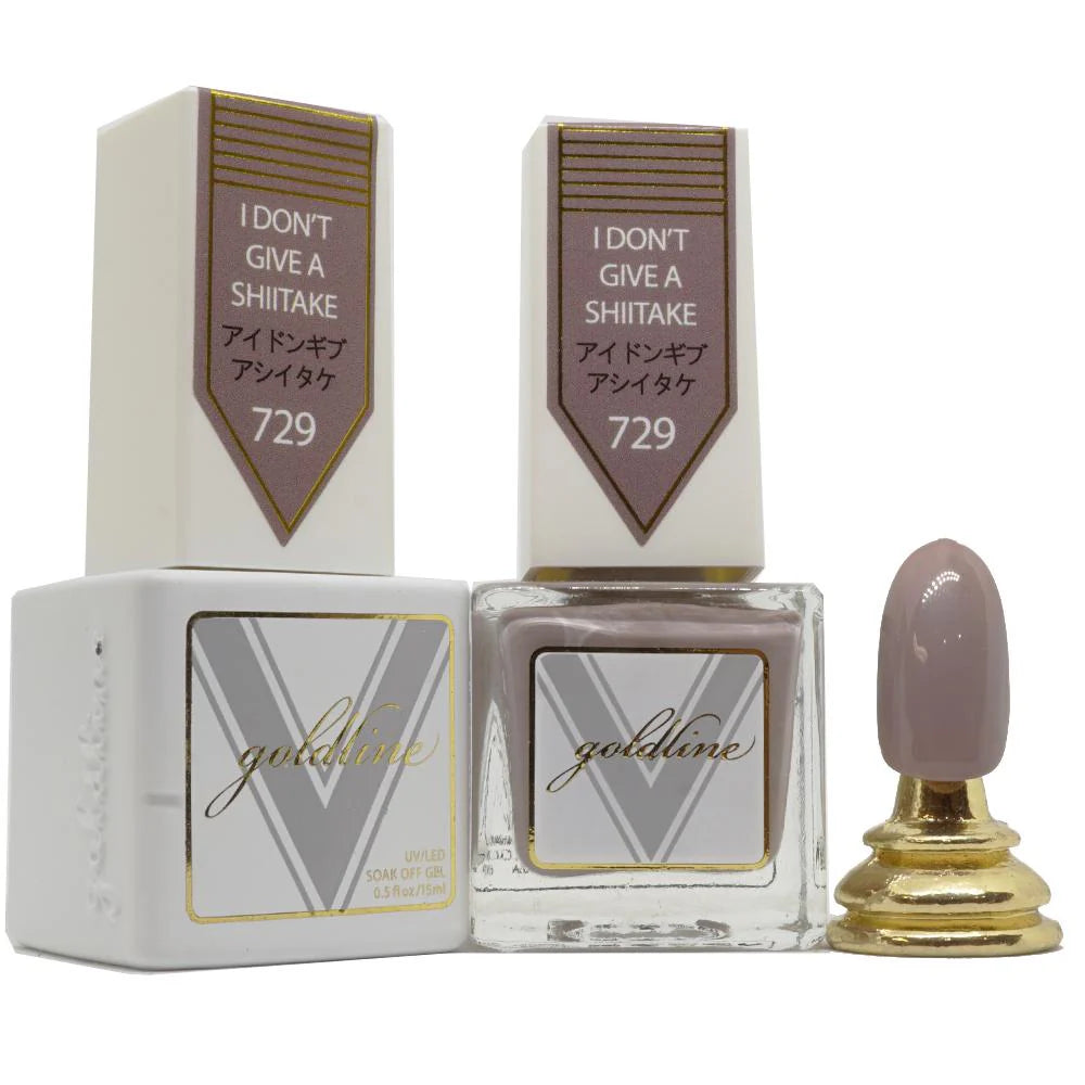 Vetro Goldline Gel + Matching Lacquer - I Don't Give A Shitake #729 - Universal Nail Supplies