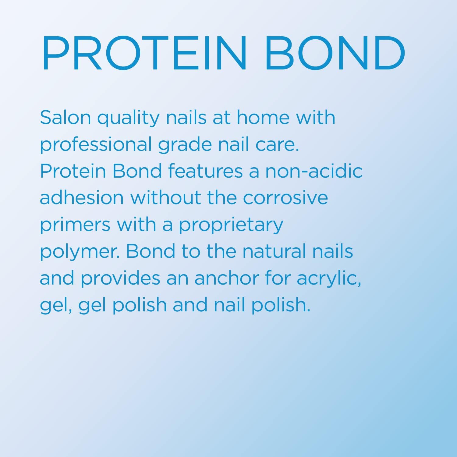 Young Nails Protein Bond nail primer bottle, 0.5 oz, with clear liquid and label, used for strengthening and bonding nails.