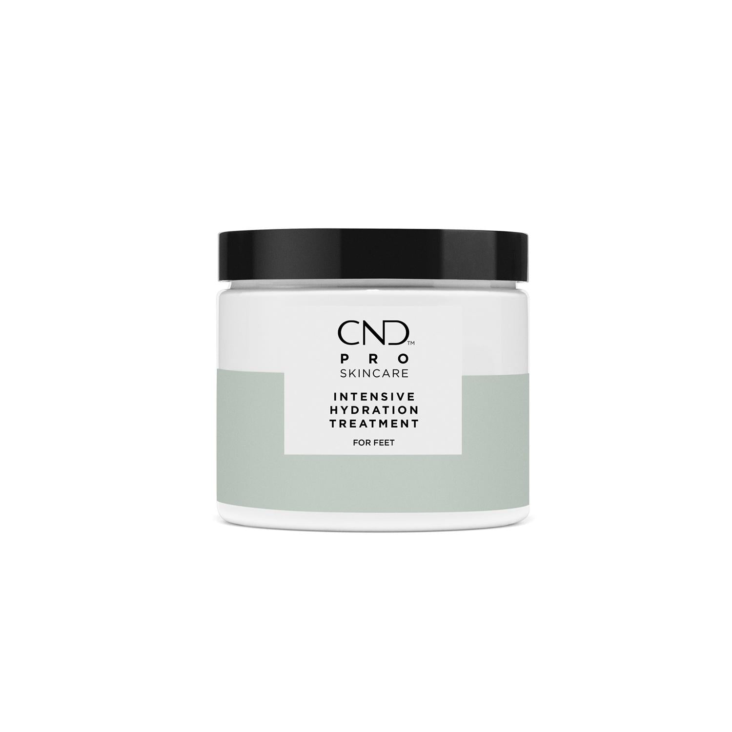 CND Pro Skincare Intensive Hydration Treatment for feet, displaying a moisturizing foot care product in a sleek bottle.